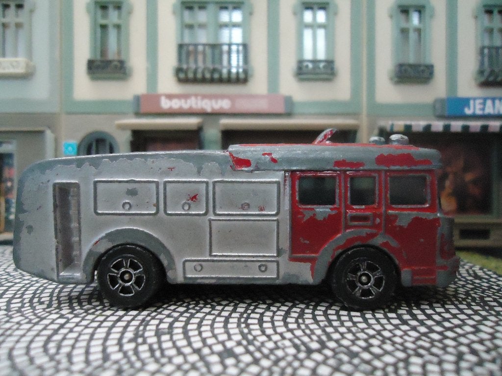 +/- 1:100 ERF brandweer bluswagen - Corgi Juniors #1, Ophalen of Verzenden, Gebruikt, Auto