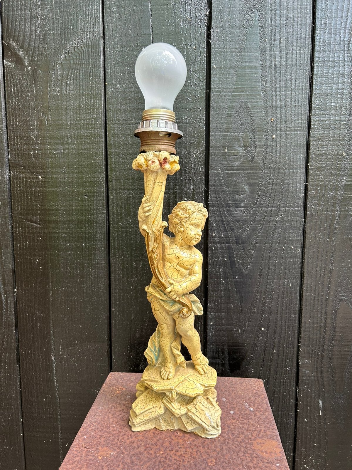 Lampenvoet engel, Beige, Ophalen, Gebruikt