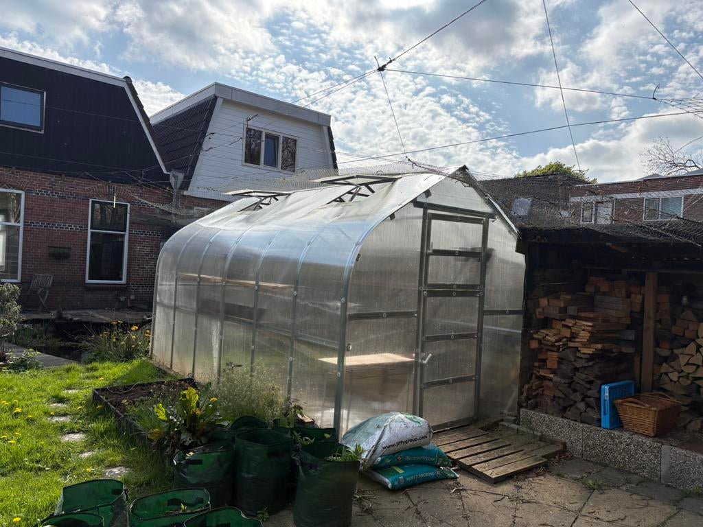 Kas zelf demonteren, Ophalen, Polycarbonaat, Zo goed als nieuw, Aluminium