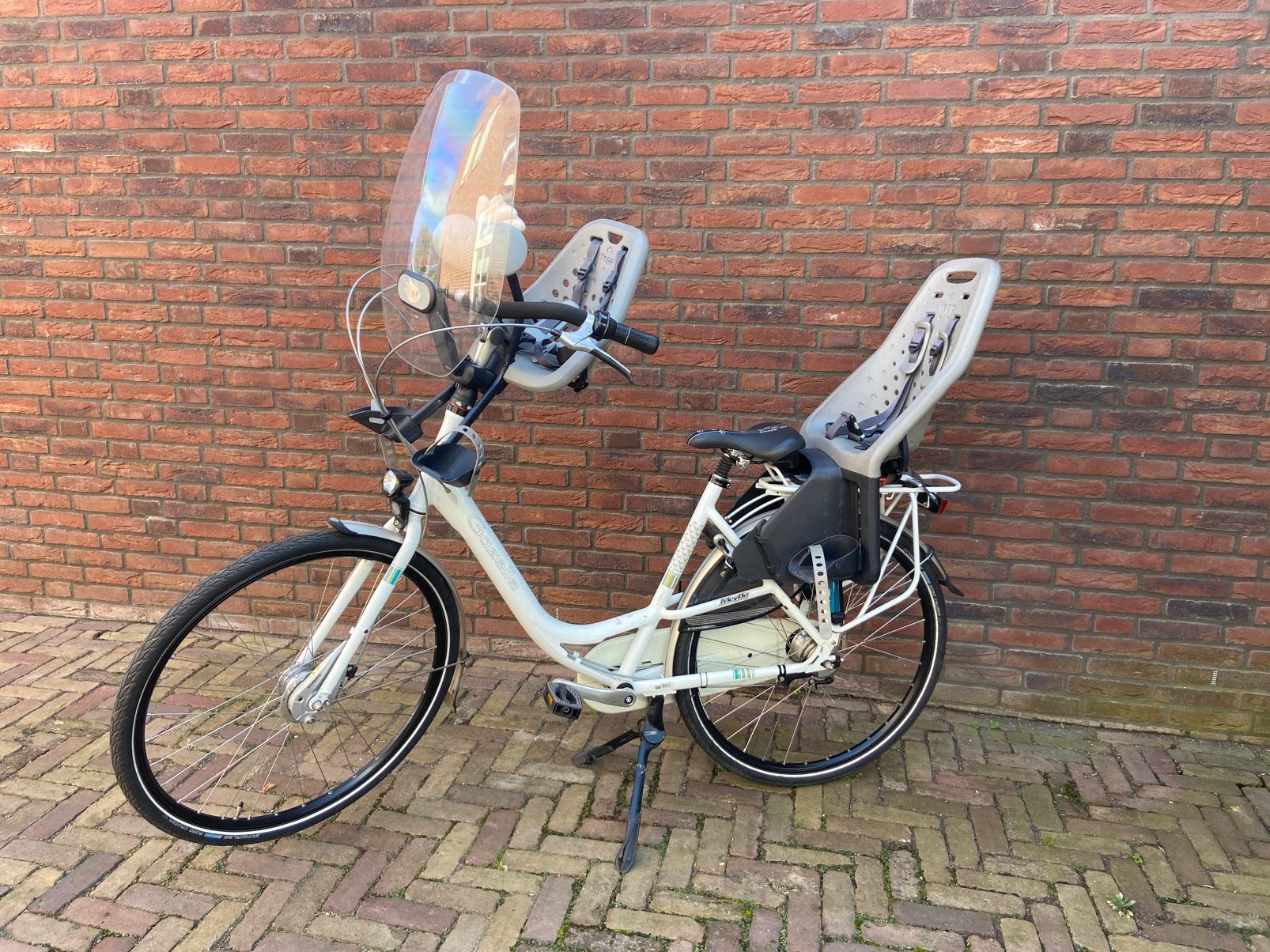 Fiets Mamafiets Gazelle Bloom, Fietsen en Brommers, Ophalen, 2 zitjes, Gebruikt, Windscherm