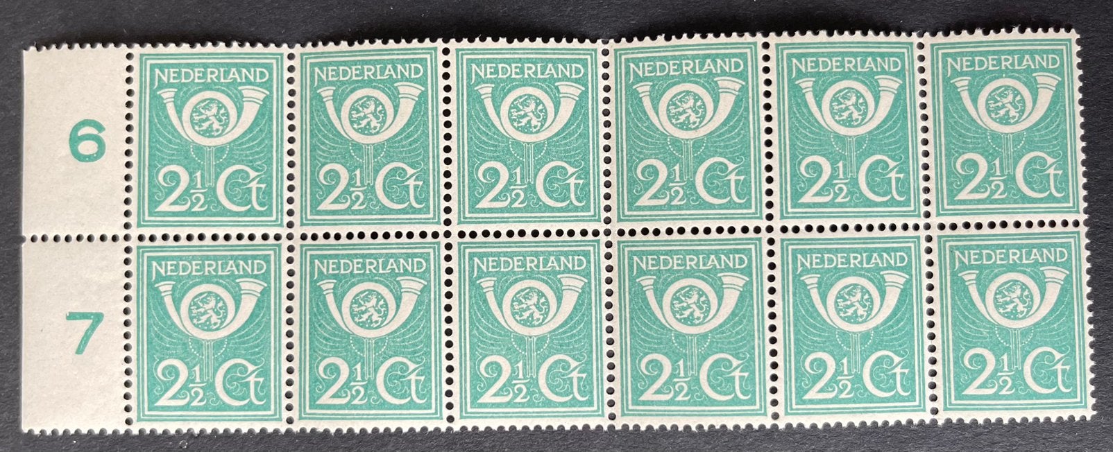 Plaatfout Mast 112PM postfris originele gom blok van 12, Ophalen of Verzenden, T/m 1940, Postfris