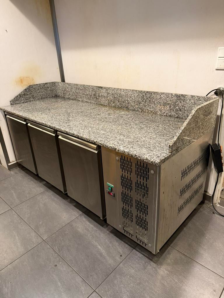 Professionele Pizza Werkbank met Koelkast - RVS en Graniet, Ophalen of Verzenden