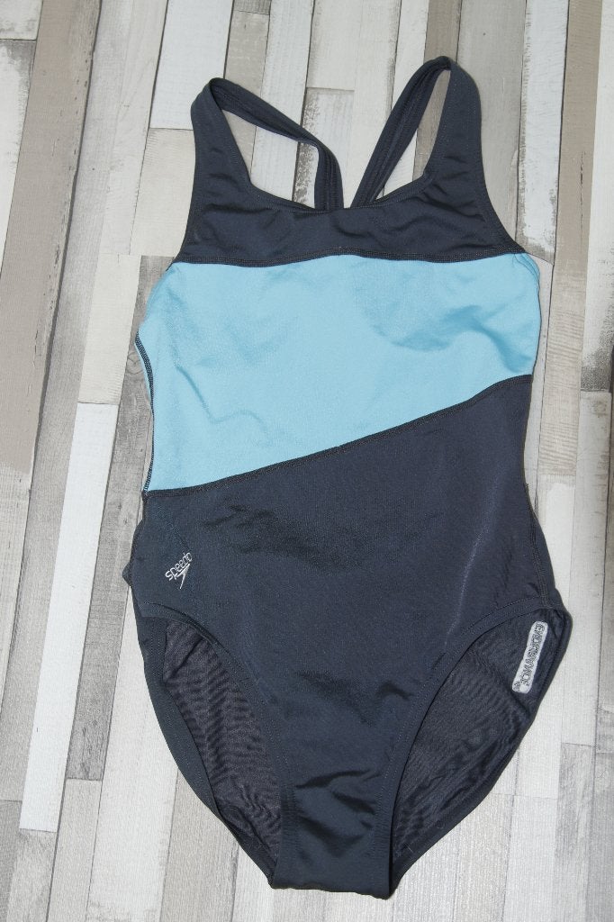 Badpak Speedo maat D38 grijs blauw, Blauw, Badpak, Zo goed als nieuw, Speedo
