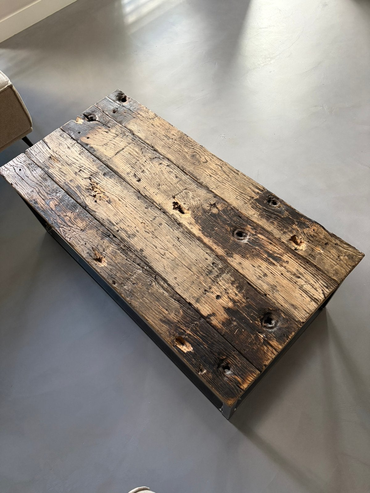 Salontafel van wagonhout, 100 tot 150 cm, 50 tot 75 cm, Zo goed als nieuw, Rechthoekig