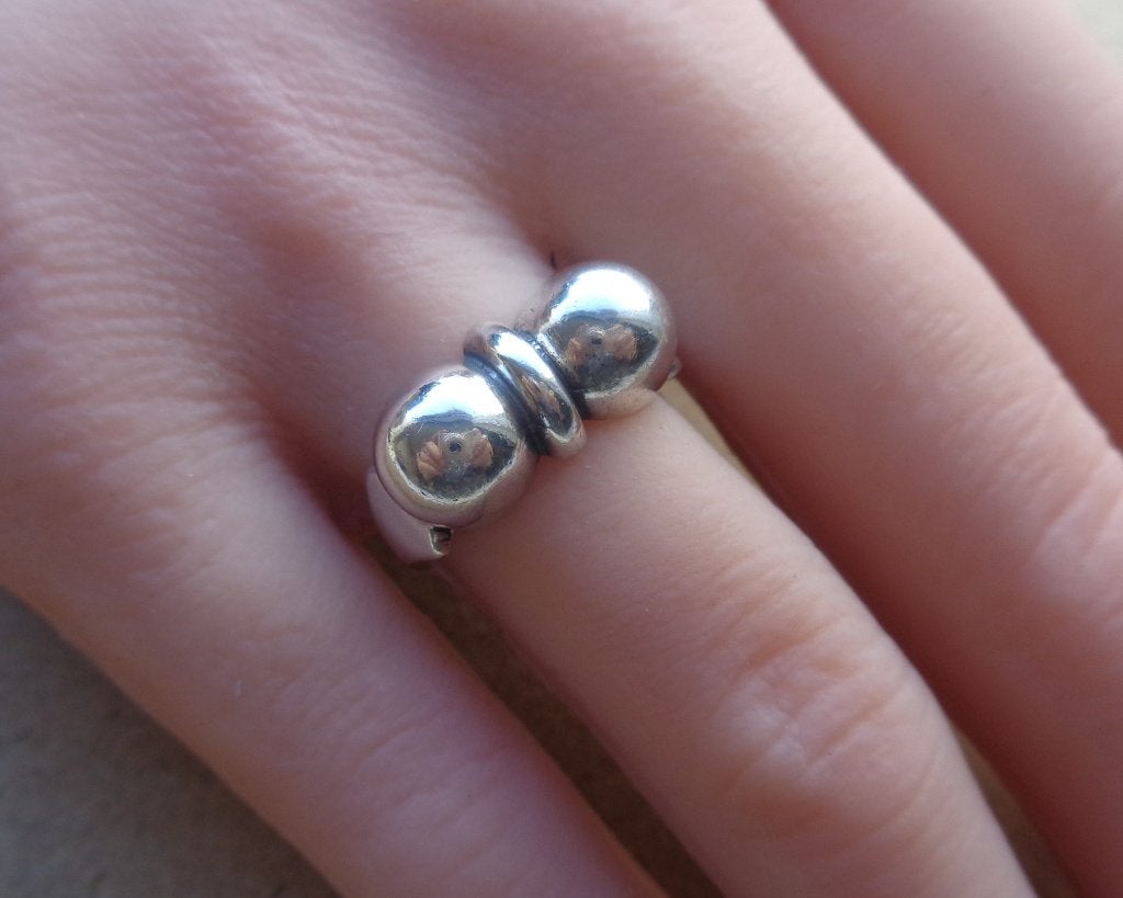 zilveren design ring [429], Verzenden, Zo goed als nieuw, 17 tot 18, Dame