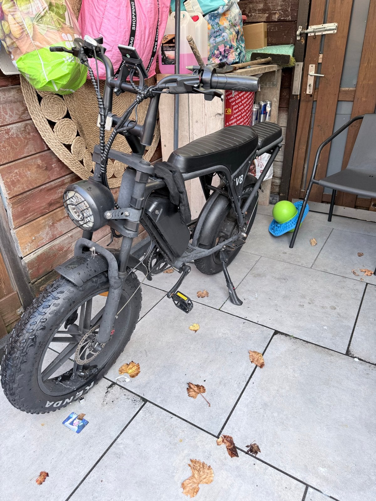 Stoere V8 Fatbike met dubbel zadel en 1604 km op de teller, Gebruikt, 51 tot 55 cm, 50 km per accu of meer, Ophalen
