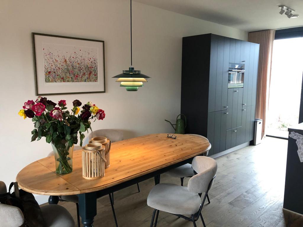 Brocante Grenen ovalen eettafel met opklapbare zijkanten, Huis en Inrichting, Tafels | Eettafels, Ophalen, 100 tot 150 cm, 50 tot 100 cm