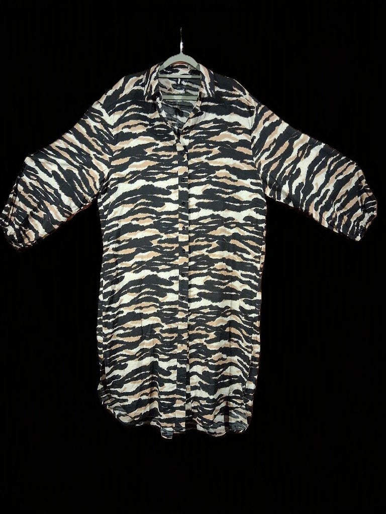 Jurk dierenprint L Shoeby Eksept, Kleding | Dames, Jurken, Bruin, Verzenden, Maat 42/44 (L), Zo goed als nieuw