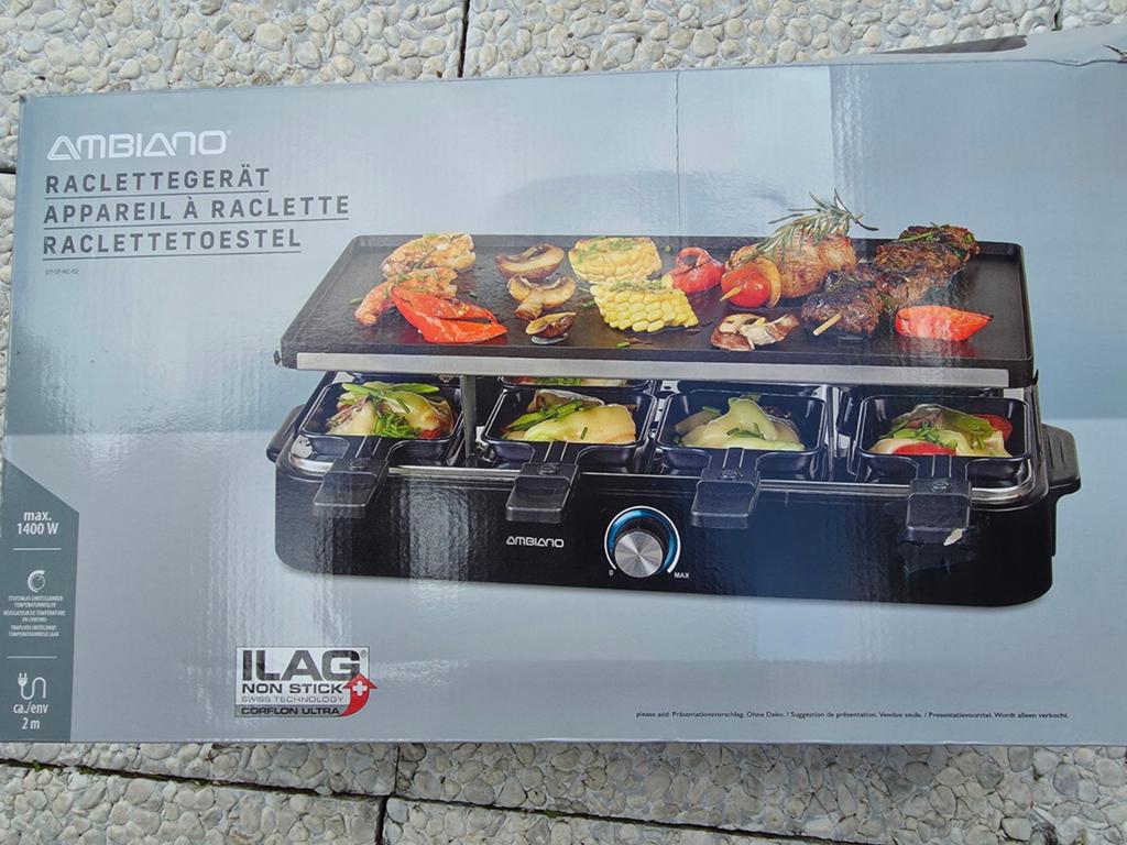 Ambiano Raclette Grill met Anti-aanbaklaag - Nieuw in Doos, Ophalen of Verzenden
