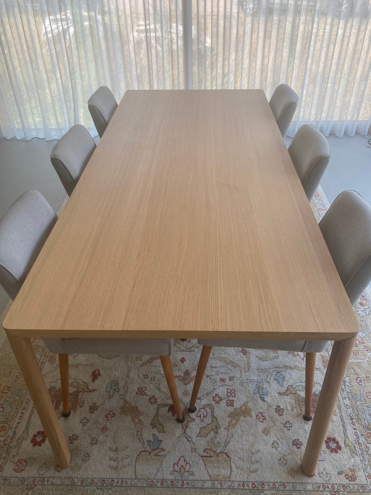 Ethnicraft Air Eettafel Eiken 220 x 95 cm, Ophalen, Eikenhout, 200 cm of meer, 50 tot 100 cm