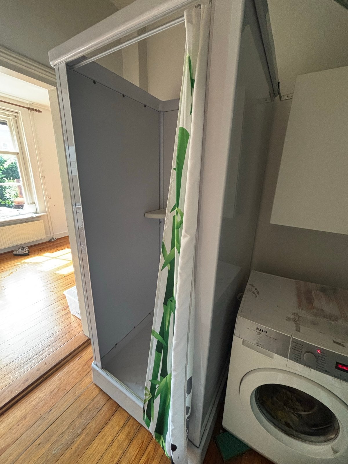 Compacte douchecabine met douchegordijn, Doe-het-zelf en Verbouw, Sanitair, Ophalen, Zo goed als nieuw, Douche