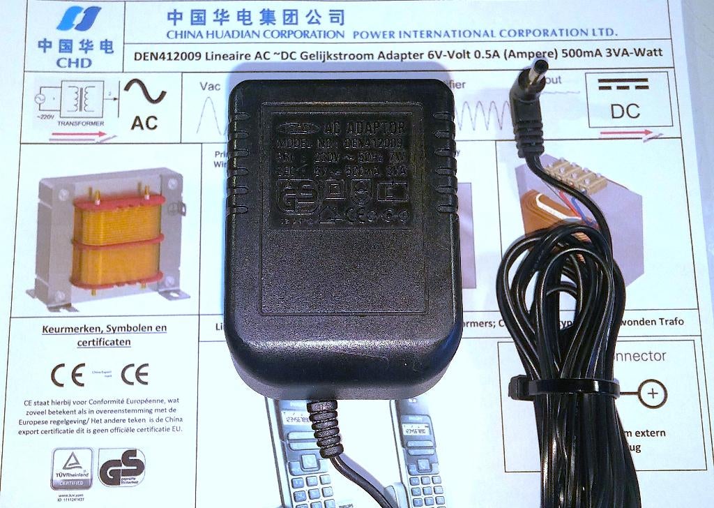 Philips DECT1212S VOIP1211S Power Adapter 6V 0.5A 3W oplader, Ophalen of Verzenden, Zo goed als nieuw, 1 handset