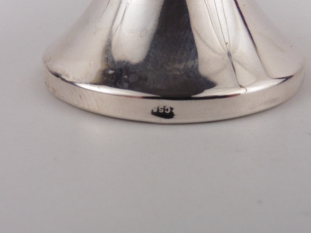 Borrelglaasje met zilveren voet                         D135, Gebruikt, ., Ophalen of Verzenden, .
