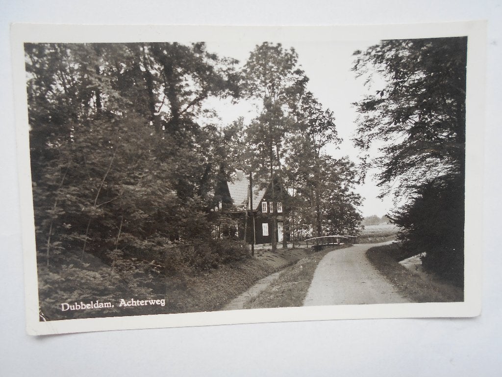 Dubbeldam de Achterweg - Zeldzame kaart uit 1958 Dubbeldam, Verzamelen, Ophalen of Verzenden, 1940 tot 1960, Gelopen, Zuid-Holland