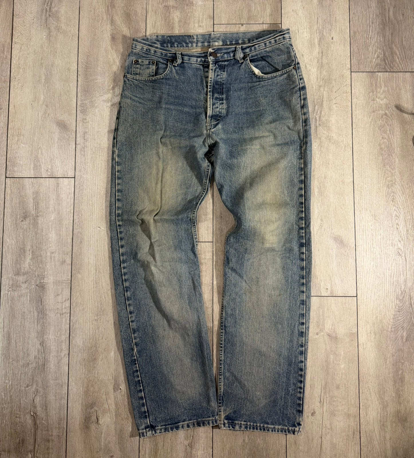Levi’s 501 Jeans Blauw W34 L34  Vintage Denim Heren, Ophalen of Verzenden, Gedragen, Grijs, W33 - W34 (confectie 48/50)