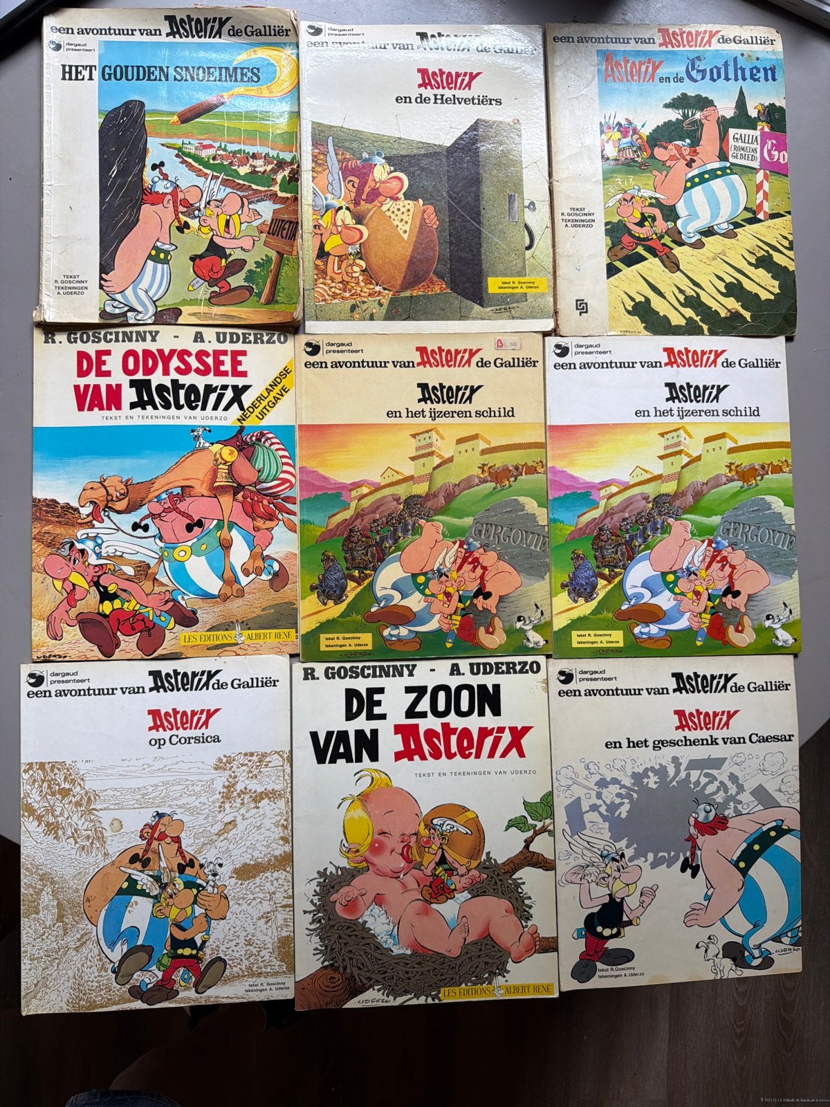 Asterix de Galliër stripboeken - 9 delen, Meerdere stripboeken, Ophalen of Verzenden, Gelezen