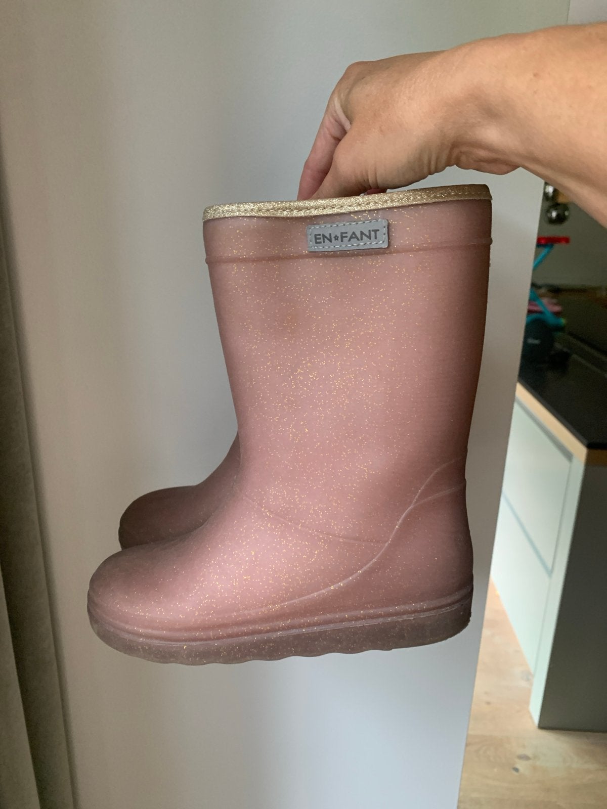 EN FANT Roze Glitter Regenlaarsjes - Maat 33, Ophalen of Verzenden, Gebruikt, Meisje, Laarzen