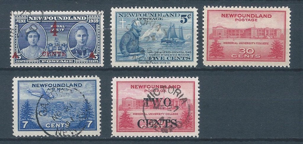 D197 - Canada - Newfoundland – MiNr 238-242, Postzegels en Munten, Ophalen of Verzenden, Gestempeld, Noord-Amerika