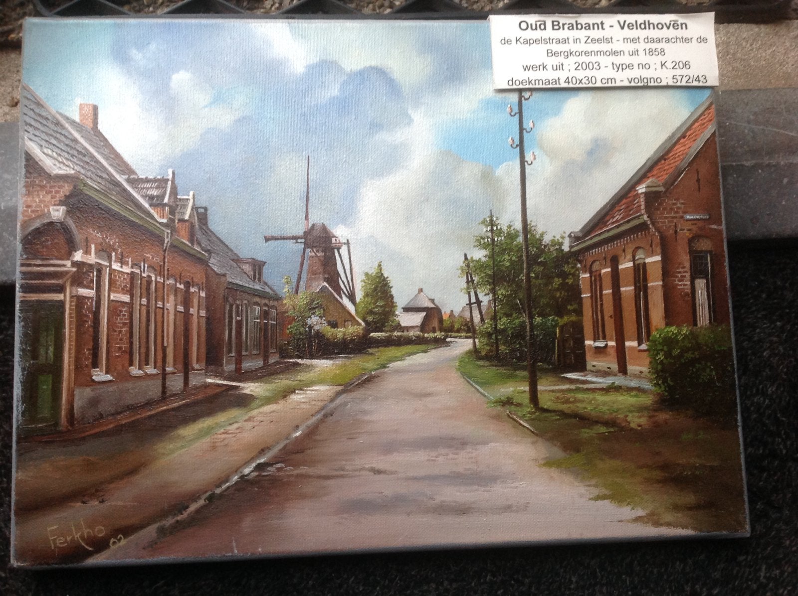 Olieverfschilderij De Kapelstraat In Zeelst, Ophalen
