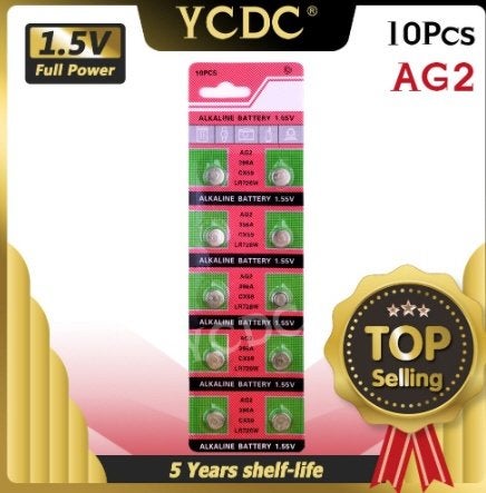 AG2 Alkaline Knoopcel Batterijen 1,5 Volt - SR726SW - LR726, Ophalen of Verzenden, Nieuw, Oplaadbaar