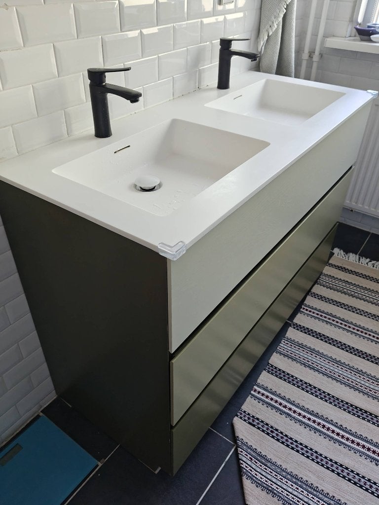 Hoogwaardige keramische wastafel met onderkast, 121*52cm, Ophalen, Gebruikt, 100 tot 150 cm, Minder dan 100 cm