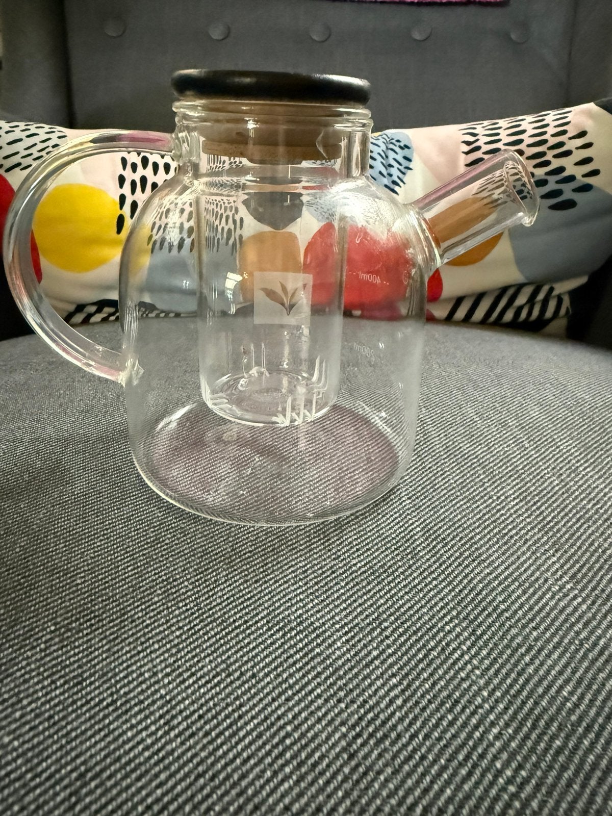 Tea for One theepot met filter van transparant glas 13/10cm, Theepot/fluitketel, Ophalen of Verzenden, Zo goed als nieuw, Glas