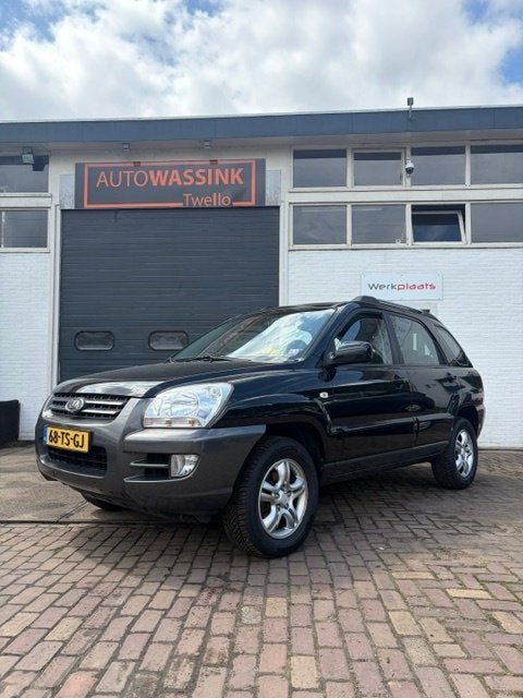 Kia Sportage 2.0 2WD 2007 Zwart, Auto's, 1442 kg, Zwart, 4 cilinders, Leder en Stof