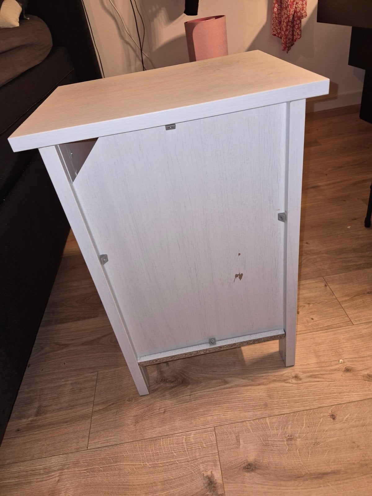 Wit nachtkastje met opbergruimte (2x), Ophalen, Gebruikt, Minder dan 45 cm, 55 tot 70 cm