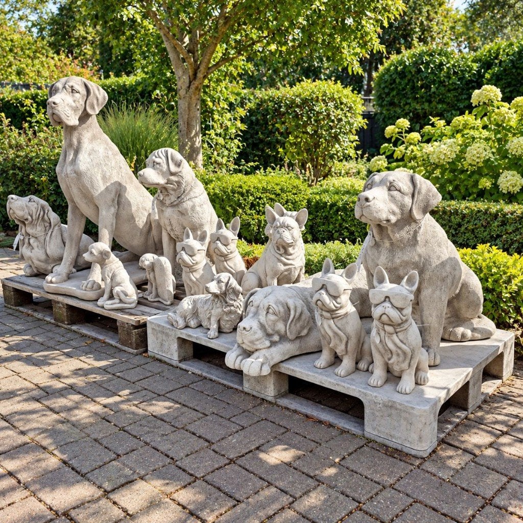 Honden van beton tuinbeeld hond, Ophalen, Nieuw, Beton, Dierenbeeld
