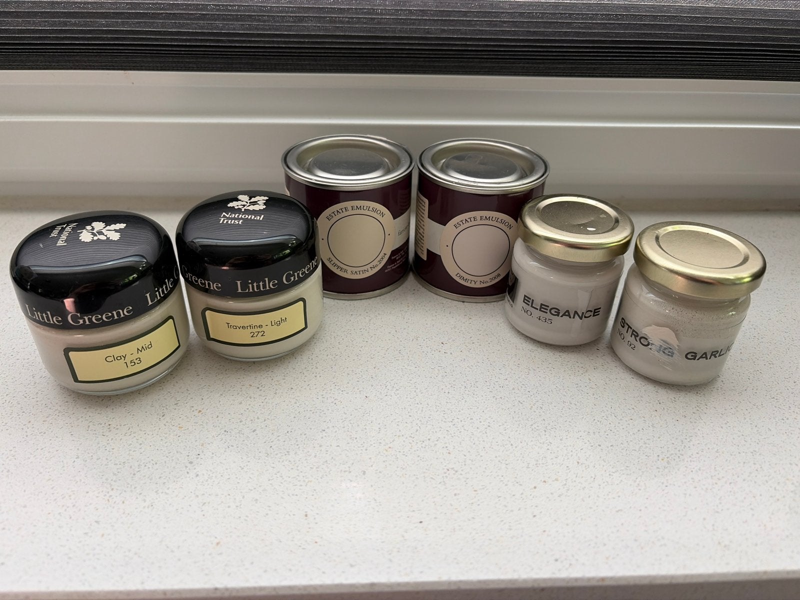 Verf testers 6x, beige/lichte tinten, deels gebruikt, Ophalen of Verzenden, Gebruikt, Overige typen