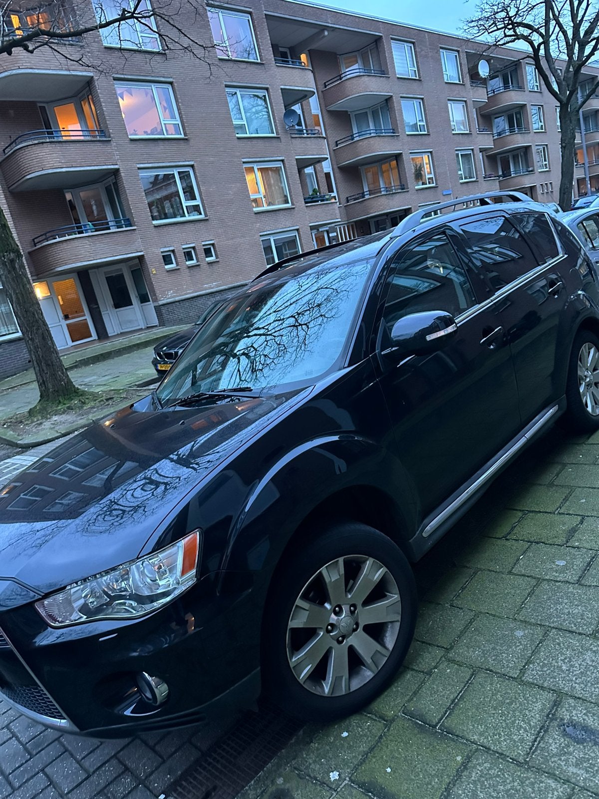 mitsubishi, Auto's, Outlander, Zwart, Leder, Particulier