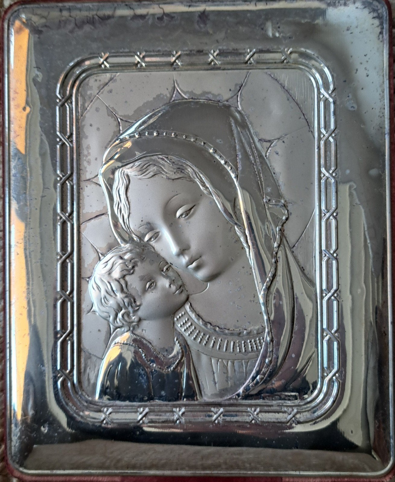 Zilveren icoon Maria met Kind - Cassata Gioielleria, Ophalen of Verzenden