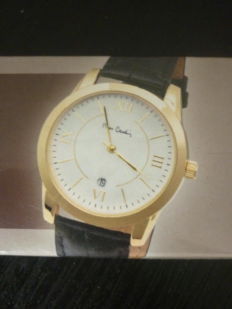 Horloge met datum / Herenhorloge - Pierre Cardin - NIEUW !!, Ophalen of Verzenden, Nieuw, Zwart, Overige materialen