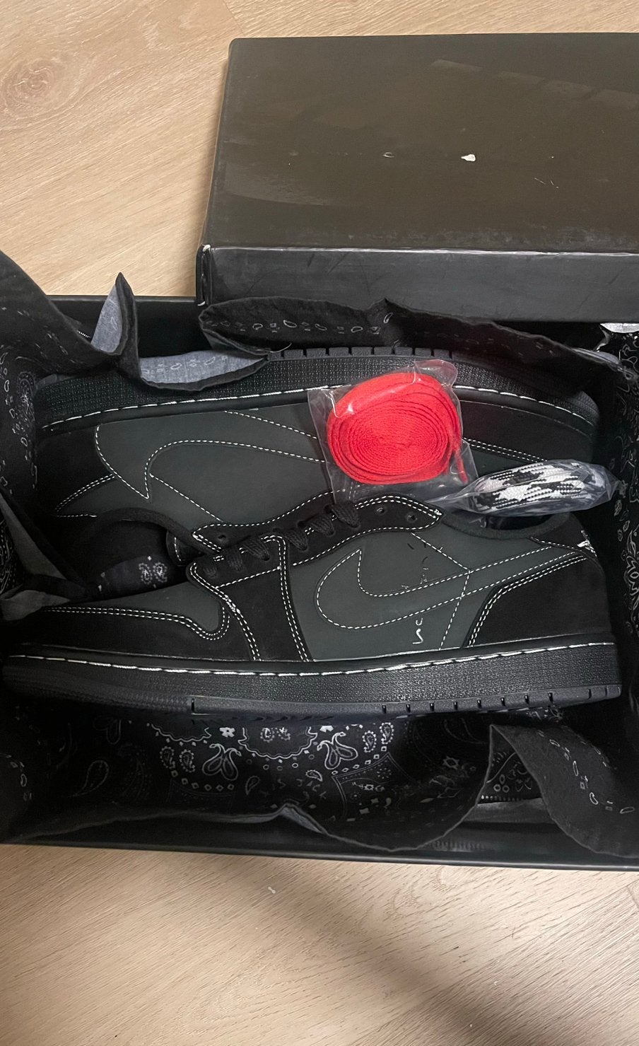 Nike Air Jordan 1 Low Travis Scott Black Phantom 44, Kleding | Heren, Schoenen, Ophalen of Verzenden, Nieuw, Zwart, Sneakers of Gympen