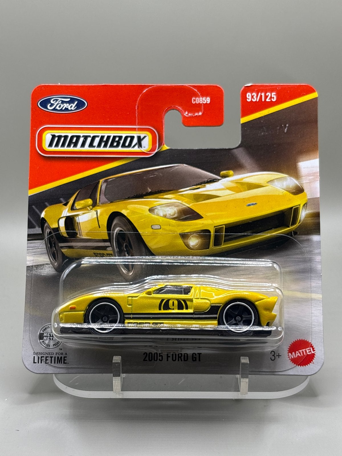 Matchbox 2005 Ford GT - Geel (93/125), Hobby en Vrije tijd, Auto, Nieuw, Ophalen of Verzenden, Mattel