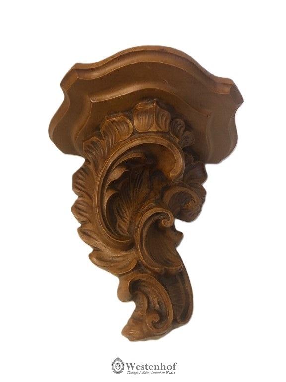 Brocante barok wandconsole klassiek / antiek - hout bruin