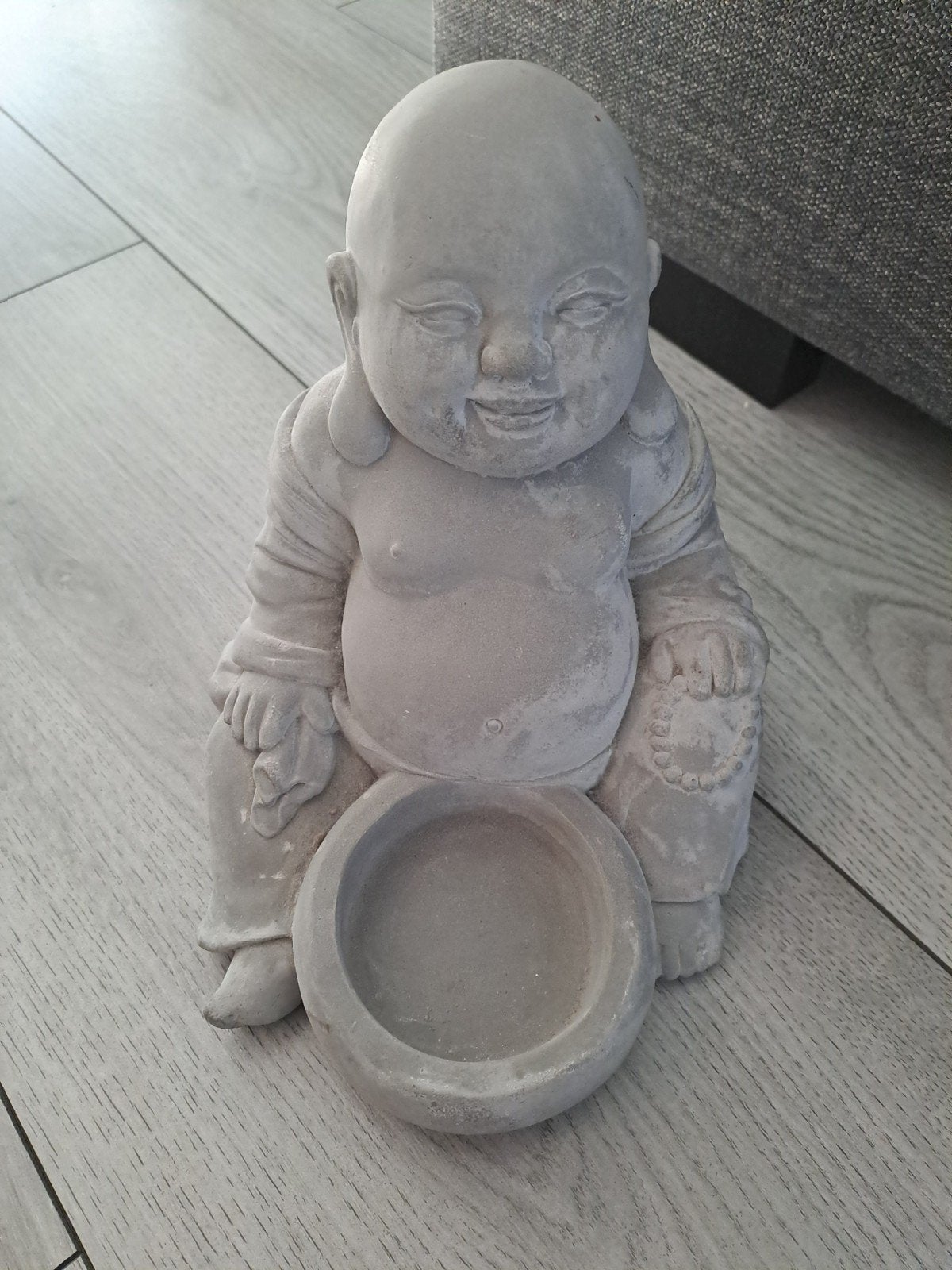 Boeddha beeld van steen - theelichthouder/offer, Ophalen, 20 cm, Steen/keramiek, Nieuw