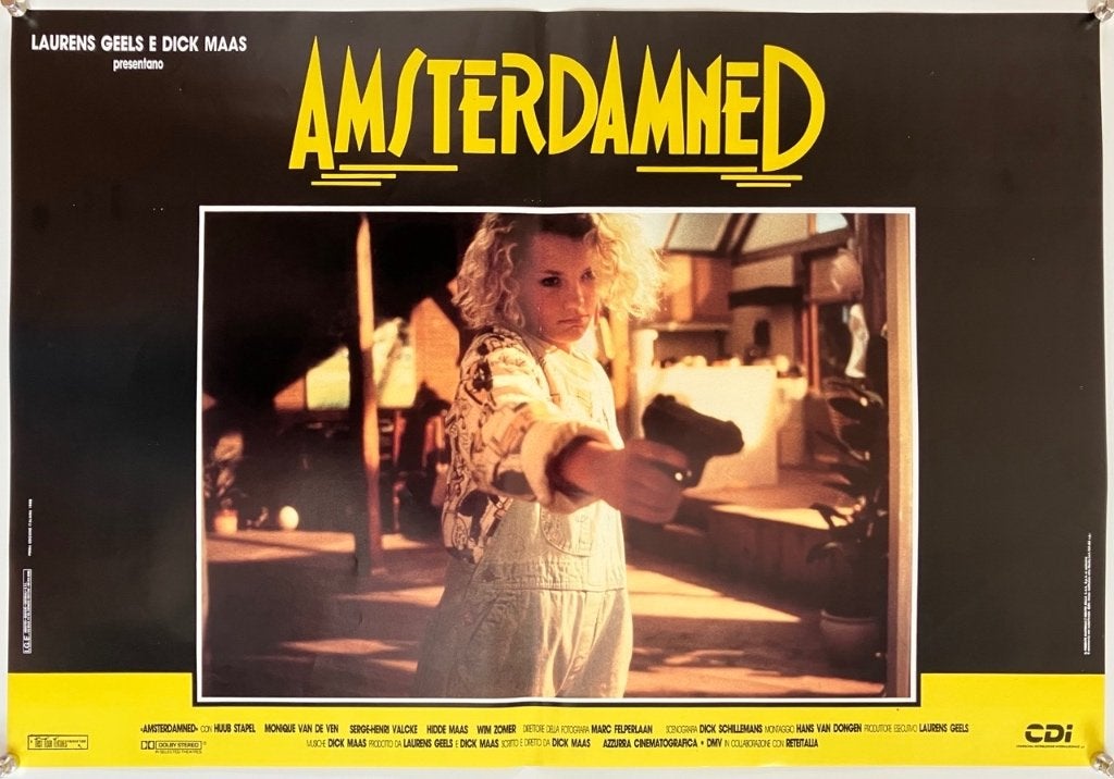 Amsterdamned (1988) - Originele filmposter (nr 4), Verzenden, Zo goed als nieuw, A1 t/m A3, Film en Tv