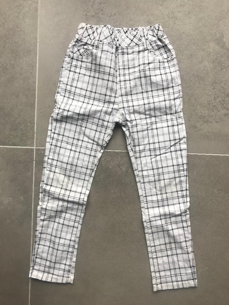 Wit geruite jeans voor jongens maat 128, Ophalen of Verzenden, Zo goed als nieuw, Jongen, Broek