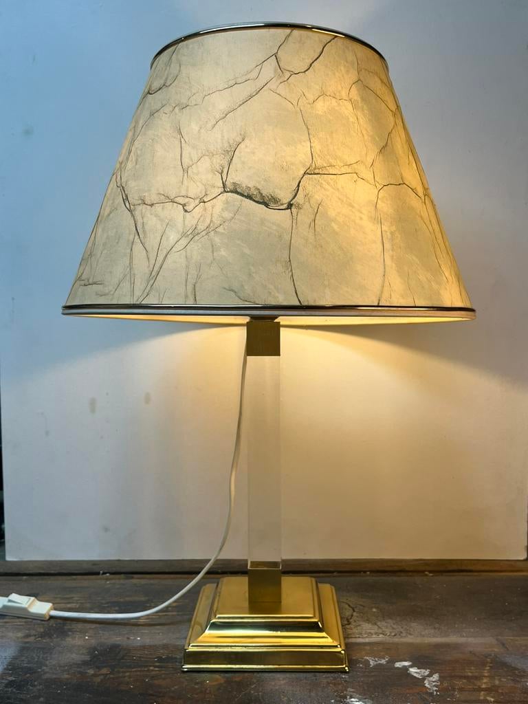 Vintage Hollywood regency style lamp, Gebruikt, Ophalen of Verzenden, Metaal, 50 tot 75 cm