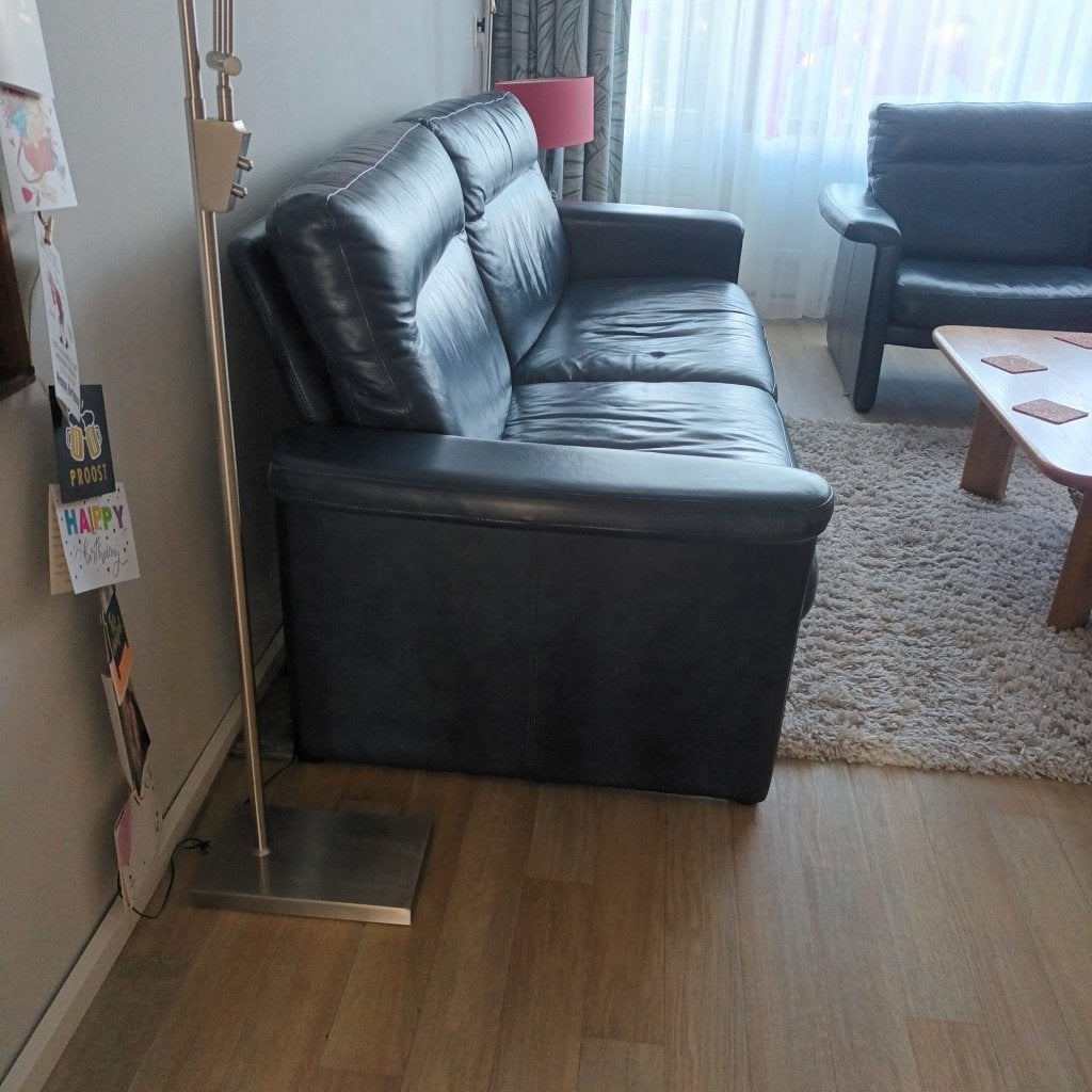 Te koop Montel leren bankstel 2 en 3-zits, Ophalen, Gebruikt, 150 tot 200 cm, Modern klassiek