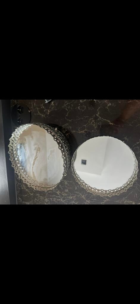 Decoratieve spiegelschalen - set van 4, Verzenden, Zo goed als nieuw, Rond, Metaal