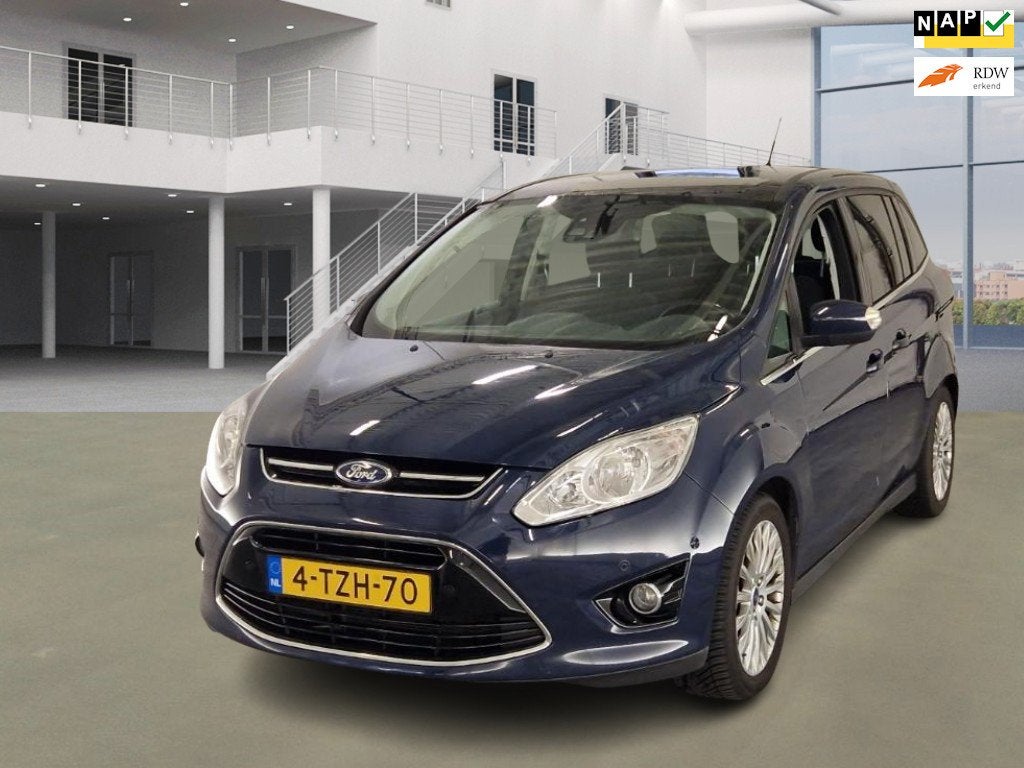 Ford Grand C-Max 1.0 Edition Plus|PANO|NAVI|TREKHAAK|PSENSOR, 125 pk, Gebruikt, Blauw, Origineel Nederlands