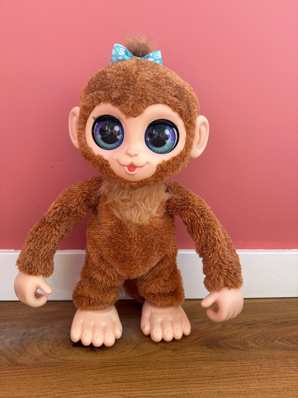 FurReal Peanut aap interactieve knuffel, Met kleding of accessoire, Ophalen of Verzenden, Zo goed als nieuw, Middelgroot (20 tot 80 cm)