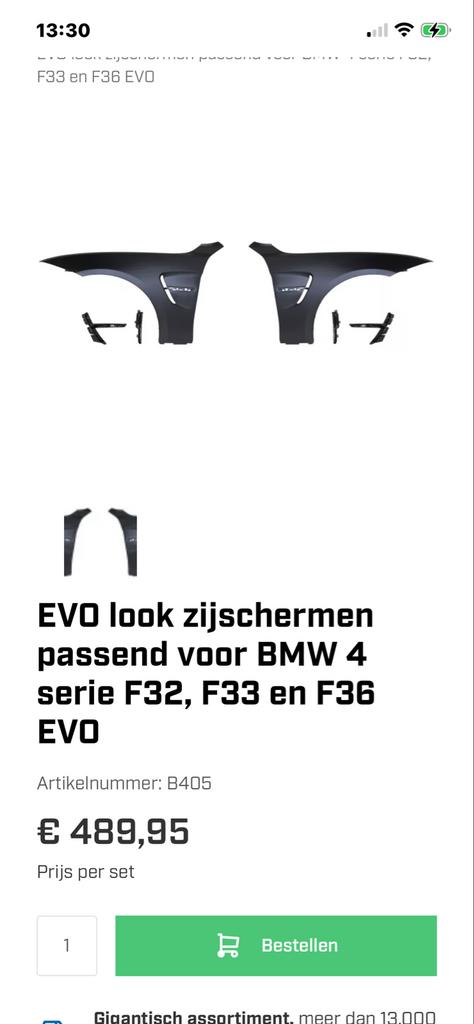 Nieuwe fenders M4 EVO look voor BMW F32, F33, F36, Auto-onderdelen, Voor, Nieuw, Ophalen of Verzenden, Spatbord