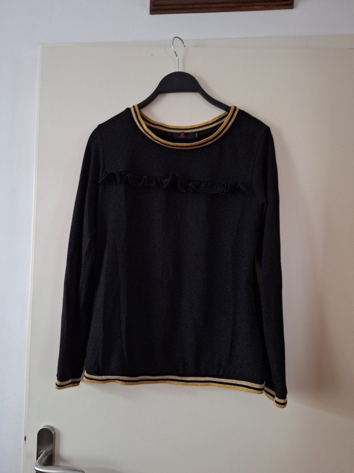 dames shirt Savinni maat S/m, Maat 38/40 (M), Zwart, Ophalen of Verzenden, Lange mouw