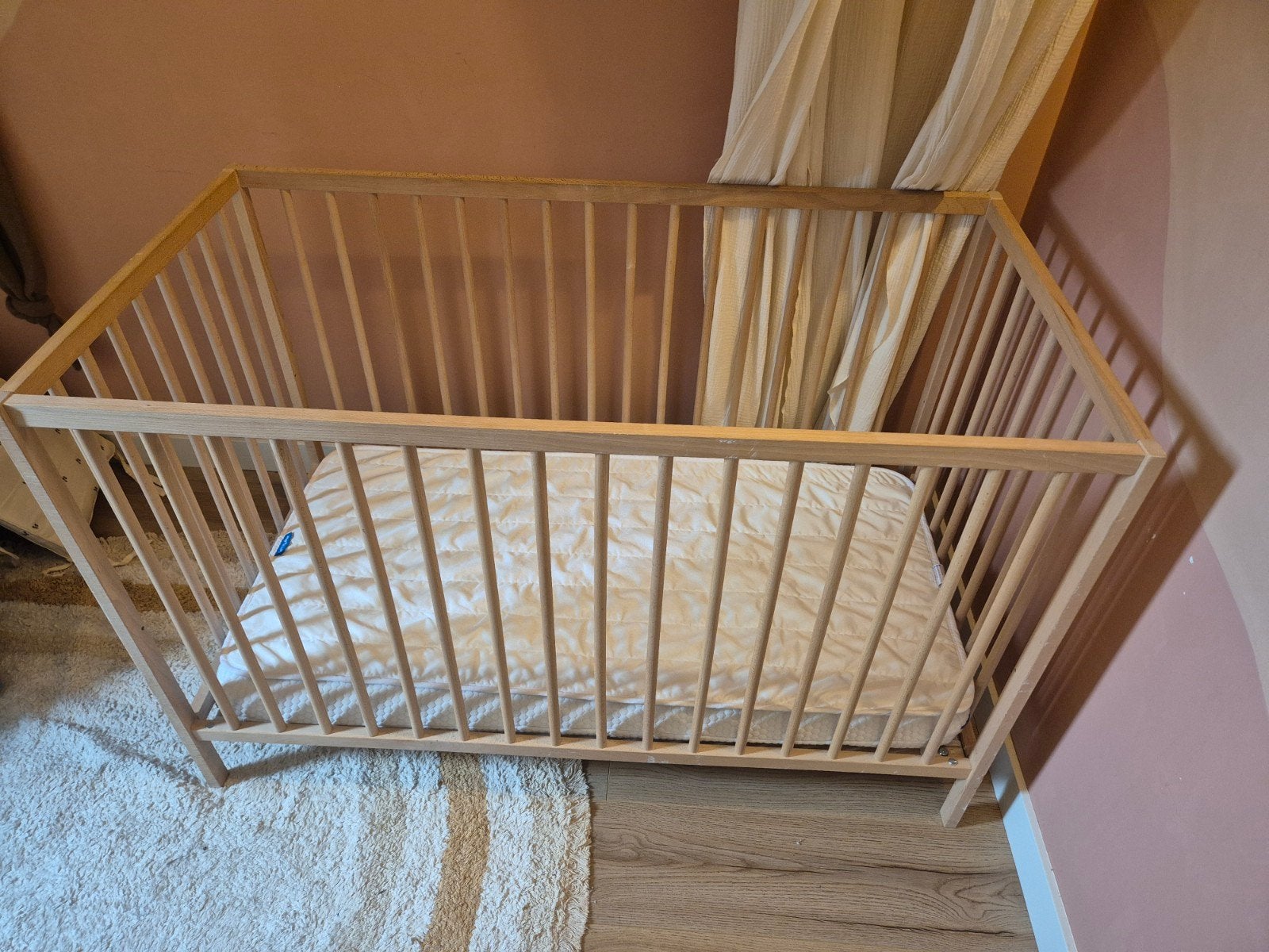 Ikea Sniglar ledikant met AeroSleep matras+matrasbeschermer, Ophalen, Gebruikt, Ledikant