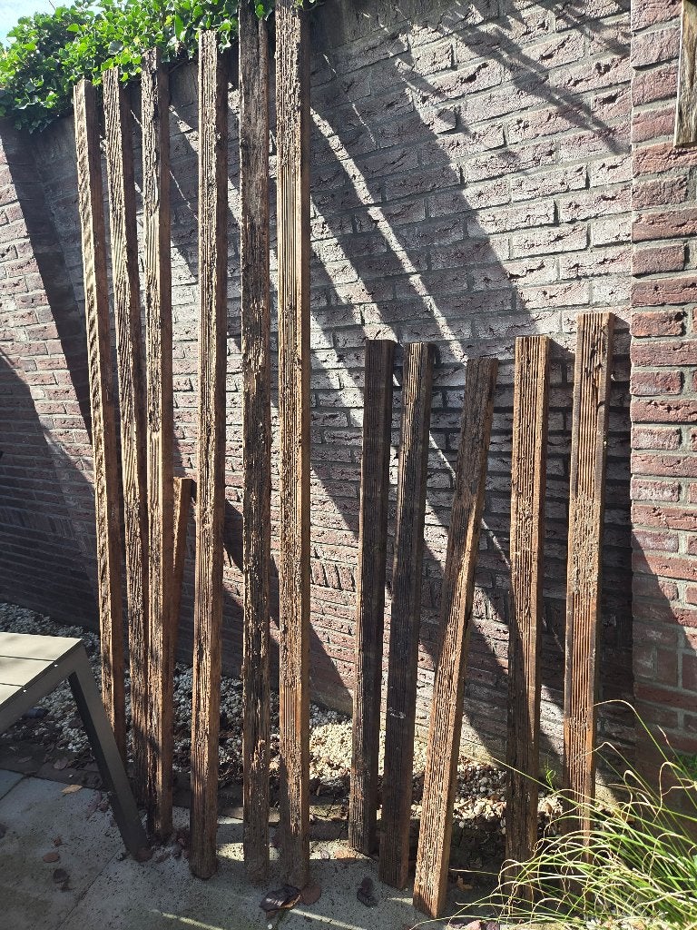 Hardhouten palen, Tuin en Terras, Ophalen, Gebruikt, Palen, Hardhout