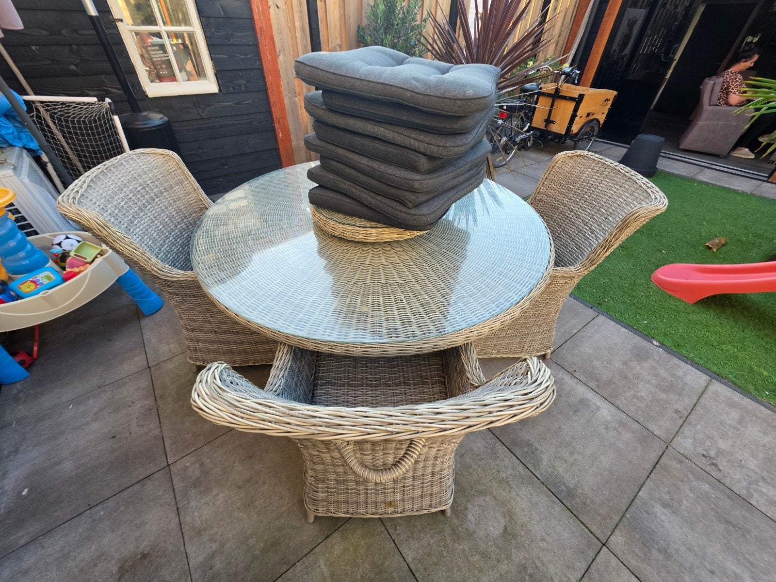 Own Living diningset ferro canossa, 4 zitplaatsen, Gebruikt, Ophalen of Verzenden, Wicker