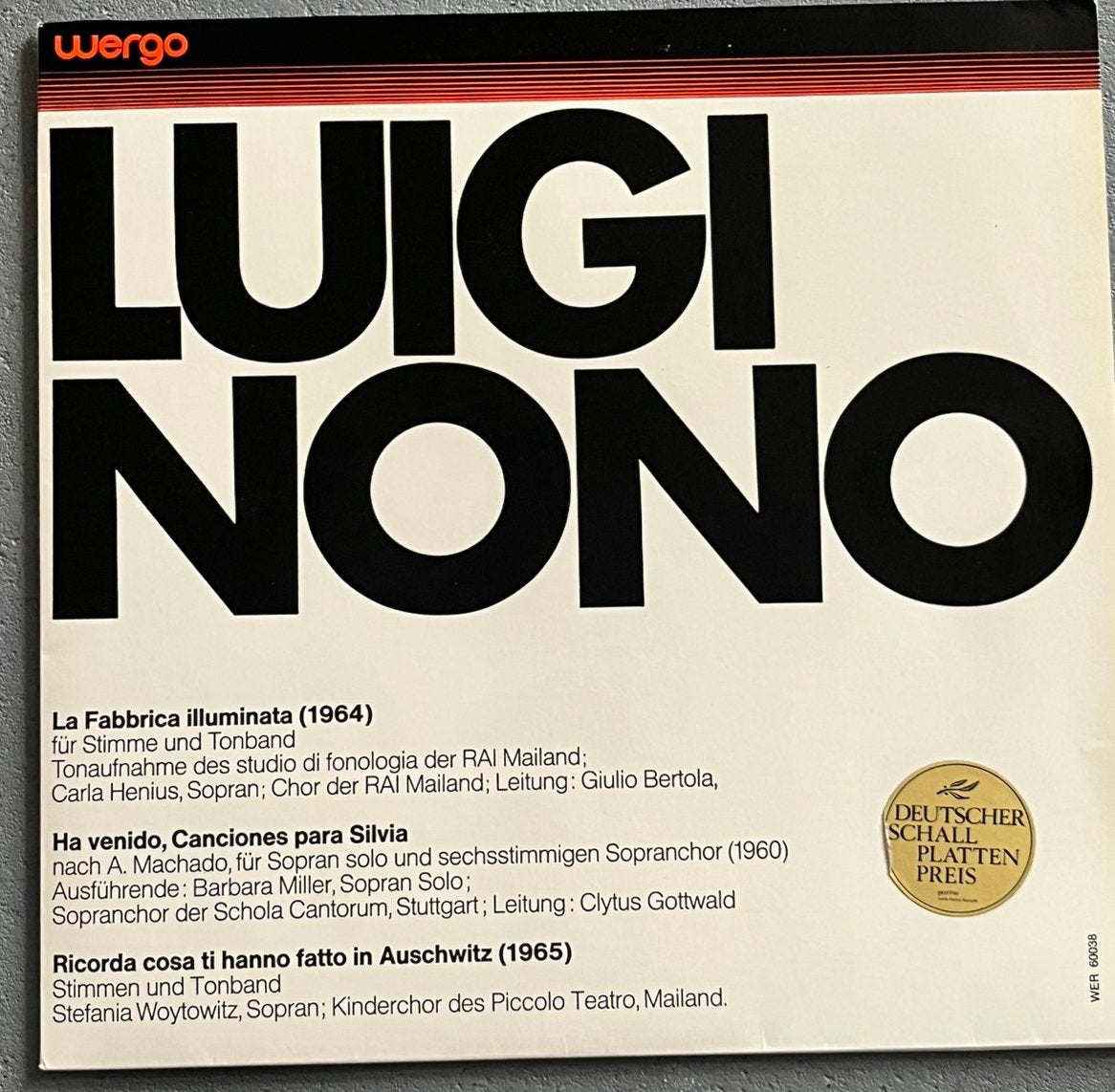 lp klassiek elpee vinyl Luigi Nono avant garde, Ophalen, Overige typen, Zo goed als nieuw, 12 inch